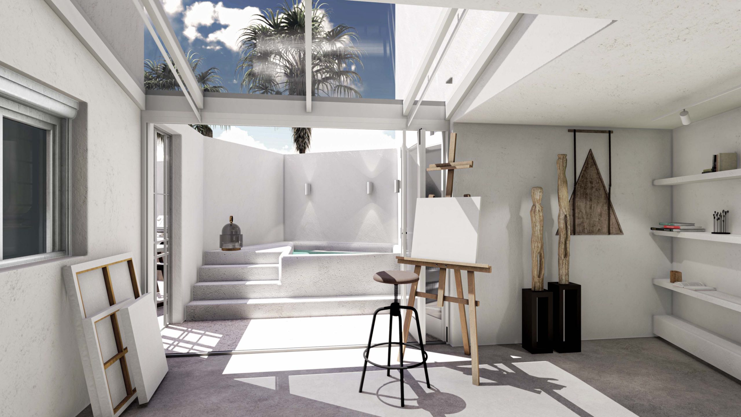 estudio en vivienda de un artista